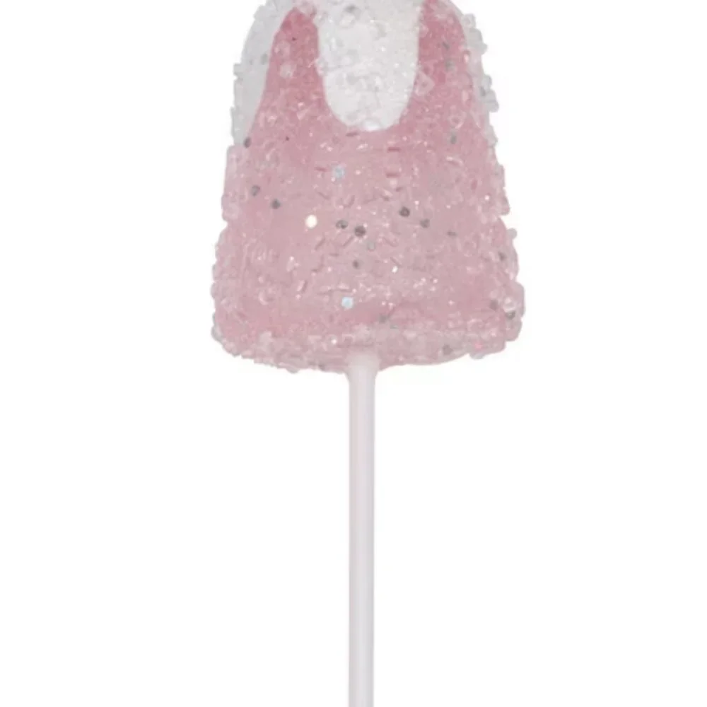 Large Pink Candy Lollipop Ornament 10-Inch Sparkling Gumdrop Holiday Tree Decor